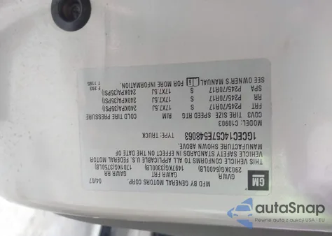 2007 Chevrolet Silverado 1500 Work Truck from USA, damaged, VIN 1GCEC14C57E548063